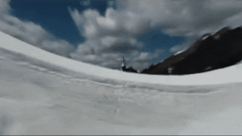Animated view of snowy mountains in Japan